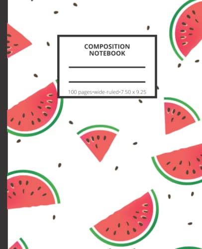 Watermelon Composition Notebook: Lined pages