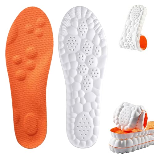 Best Shoes for Si Joint Pain: Find Relief & Comfort 13 Steppers Insoles for Men and Women, Cloud Insoles with Arch Support, 4D Memory Foam Insole, Breathable and Comfortable Shoe Inserts, Trim to Fit All Shoe Types (1Pair-Orange, Men 9-10/Women 11-12)