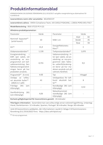 Bauknecht BSIO 3T223 PE X Vollintegrierter Geschirrspüler/ 45 cm Breite/ PowerClean / Hygieneprogamm / MultiZone / Vollwasserschutz