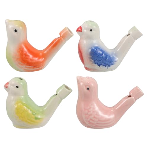 ULDIGI 4Pcs Ceramic Water Bird Whistles with Hanging Rope for Birthday Parties Easter Celebrations and Outdoor Fun