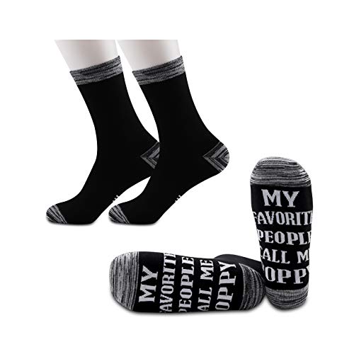 JXGZSO 2 Pairs Father's Day gift Poppy Gift My Favorite People Call Me Poppy Socks Gift Papa Gift Grandpa Gift