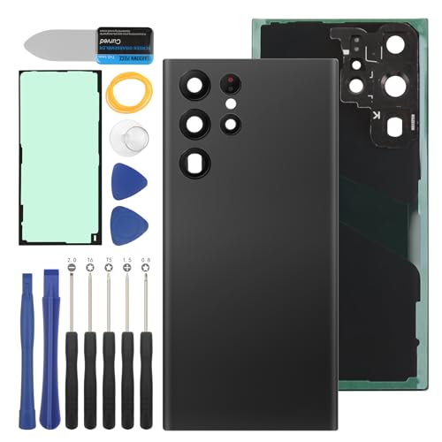 YHXMARSCAN Back Cover Glass Replacement for Samsung Galaxy S23 Ultra 5G 2023 Rear Back Glass Replacement with Repair Tool Kits(Color: Black)