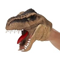 WARM FUZZY Toys (1) Dinosaur Hand Puppets Realistic Latex Soft Animal Head Toys Set, Hand Puppet Toys Gift for Kids, Party Show Imaginative Play (T-Rex)
