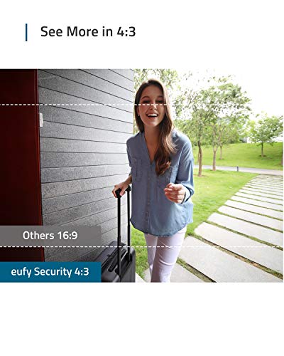 Image of eufy Security, Wi-Fi Video Doorbell, HD 1080p-Grade, No Monthly Fee, Local Storage, Human Detection, Wireless Chime - Requires Existing Doorbell Wires and Installation Experience, 16-24 VAC, 30 VA