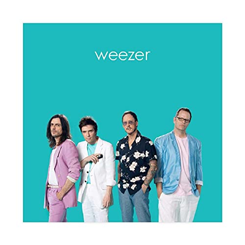 NZZZ Affiche artistique Weezer le producteur de disque bleu sarcelle sans cadre : 30 x 30 cm