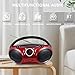 Singingwood 030BT(2025 Version) CD Player Boombox with AM FM Radio, Bluetooth, USB Port CD-R/RW, MP3 CDs Compatible, 3.5mm Aux Input, Headphone Jack and LED Display for CD(Firmist Red)