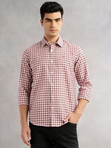Image of Thomas Scott Men's | Slim Fit | Long Sleeves | Spread Collar | Cotton Linen | Casual | Shirt