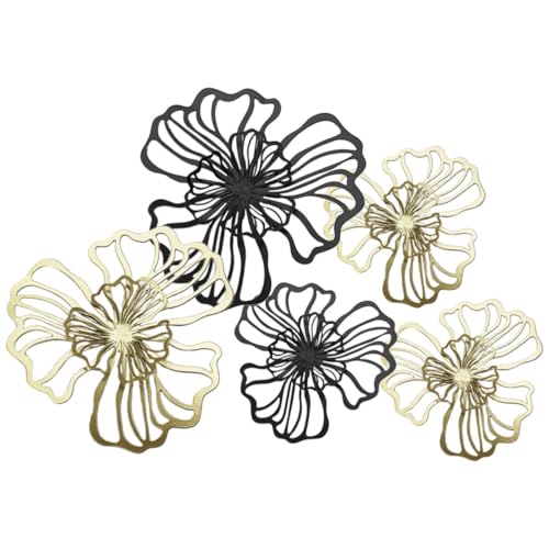 Décoration murale extérieure en métal floral 5 pièces amovibles pour mur de jardin