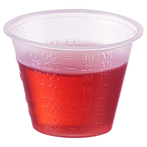 Gusto [100 Count - 1 Oz.] Plastic Disposable Medicine Measuring Cup For Liquid Medicine thumb #1