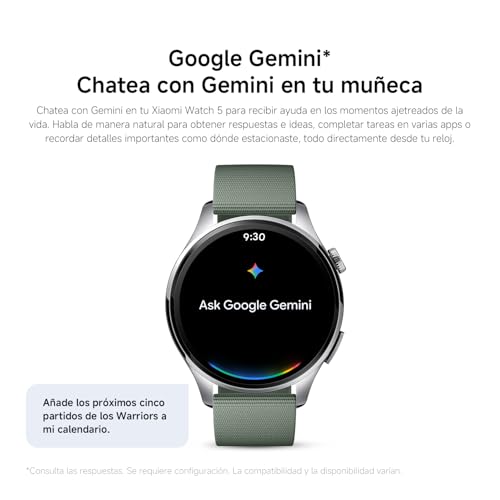 XIAOMI Watch 5 Smartwatch Google Wear OS Android con GPS y pagos NFC verde 3