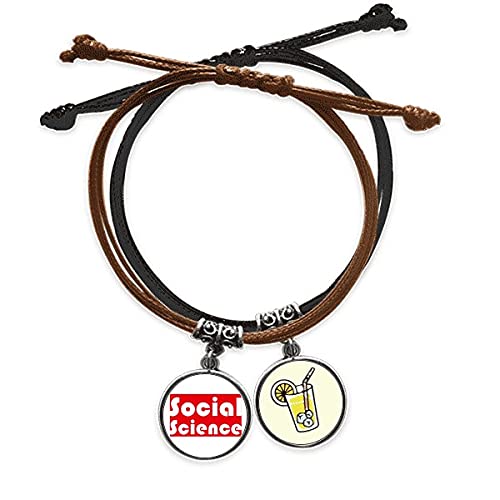 Bracelet corde main sciences sociales et grands rouge | Cuir chic