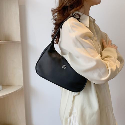 Mini Shoulder Bag for Women, Nylon Crescent Handbag Underarm Retro Hobo Clutch Classic Tote Purse with Zipper Closure3