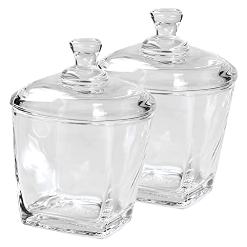 BRIGHTFUFU 2pcs Glass Candy Jar Snack Jar Clear Glass Canister with Lid Clear Glass Jar with Lid Snack Holder Transparent Food Jar Little Glass Jar Glass Food Holder Glass Food Jar