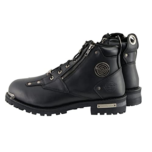 Image of Milwaukee Leather Men's Leather Lace-Up Riding Boots - Motorcycle Biker Footwear for Street & Daily Wear