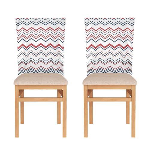 Waassud Juego de 6 fundas elásticas para sillas de comedor con líneas en zigzag para fiestas, reuniones, decoración de festividades