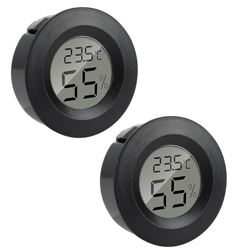 2Pcs Mini Thermomètre Hygromètre Interieur, Digital LCD Température Humidité Moniteur pour Chambre Bebe Bureau Cuisine Humidors Incubateurs Reptiles...