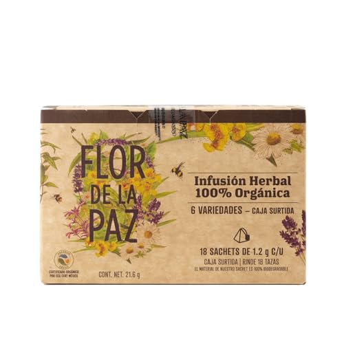Reviews de Serenate te Top 10. 39 Flor de la Paz Infusión Herbal Orgánica 6 Variedades 18 pzs