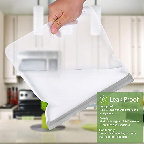 Splf FR-STICKERS-29H-1934 6 Pack Reusable Gallon Freezer Bags Dishwasher Safe, Bpa Free Reusable Food Storage Bags, Extra Thick Leakproof Silicone And Plastic Free For Marinate Meats thumb #3