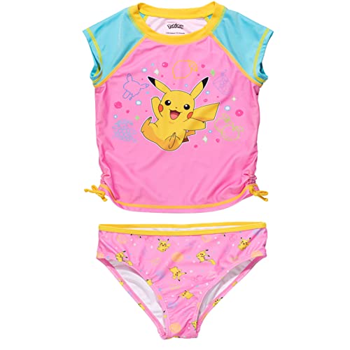 Image of Pokemon Pikachu Squirtle Jigglypuff Girls Rash Guard and Bikini Bottom Little Kid to Big Kid