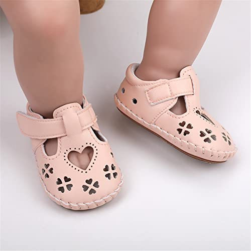 Image of HsdsBebe Baby Boys Girls Pu Leather Hard Bottom Walking Sneakers Toddler Rubber Sole First Walkers Infant Cartoon Slippers Crib Shoes