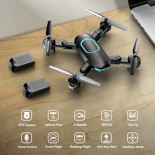 Drone with 1080P Camera, Foldable Drone for Beginners with Light, Upgrade Altitude Hold, Gesture Selfie, Waypoint Fly, 3D Flip, 3 Speed Mode, Circle Fly, One Key Start - Image 8