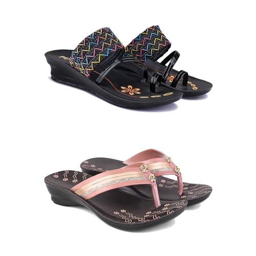 Image of Women's Comfortable Sandal,Casual Lightweight Sandal for Everyday Wear |(2-COMBO)-1952-1956