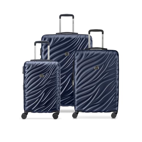 DELSEY PARIS Alexis Durable Luggage Set, Expandable & Lightweight 4-Wheel Spinners, Easy Grip handles for Smooth Journeys, TSA-Lock Incorporated, Men and Women, Navy, 3-Piece Set (21