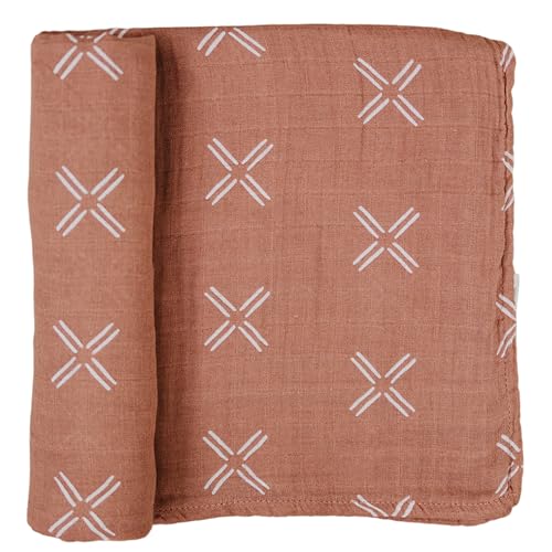 Image of Mebie Baby Just Peachy Muslin Swaddle, Modern and Neutral Swaddle Blanket for Baby Girl or Boy, Soft Baby Blankets, Newborn Swaddle Blanket, 0-3 Month, Comfy Wrap, Baby Essentials & Gifts