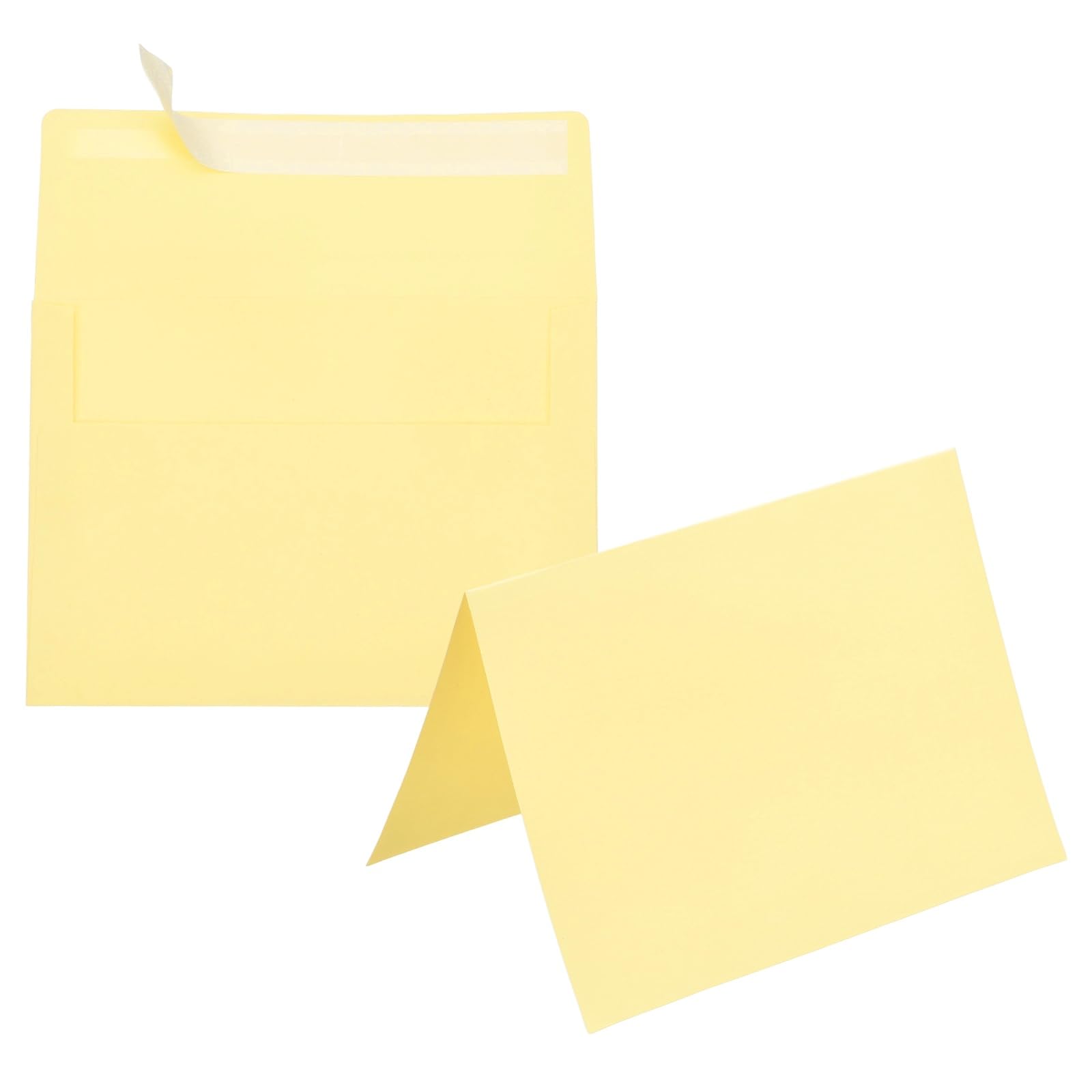 PATIKIL 20Pack Light Yellow 4x6 Envelopes with Cards, Self Seal A6 Envelopes with Folded Cardstock for Greeting Cards Wedding Greeting Birthday Invitations Letter Mailing