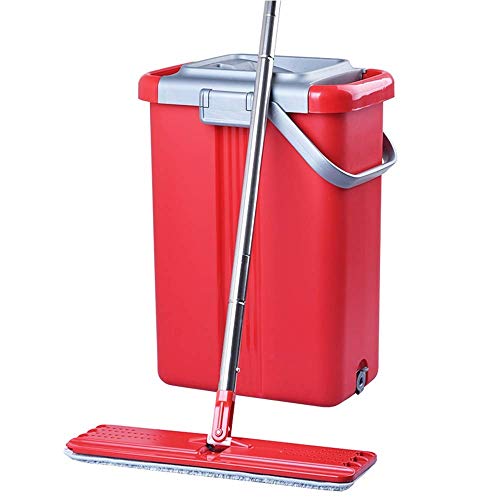 Komplettes Reinigungssystem für Mopps und Eimer zum Waschen und Trocknen + KOSTENLOSER zusätzlicher Moppkopf NACHFÜLLEN REVOLUTIONÄRER Mopp mit