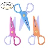 COOKA Plastic Safety Scissors, Pre-school Training Scissors Art Craft Scissors for Kids and Students (6 Pieces)