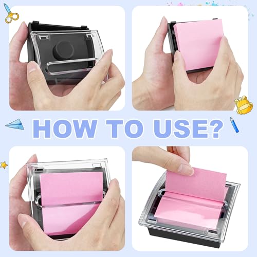 Distributeur de notes avec base noire lestée, support pop-up compact 7,6 x 7,6 cm - 4