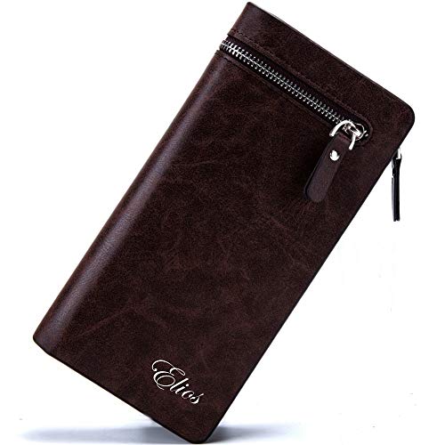 Elios Men and Women Long Zipper Phone Wallet and Card Organizer P...