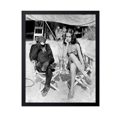 Poster Master Vintage Her Jungle Love Movie Poster - Retro Dorothy Lamour Print - Jiggs the Chimpanzee Art - Gift for Men, Women, Movie Fans - Decor for Home Theater, Studio, 8x10 Black Framed