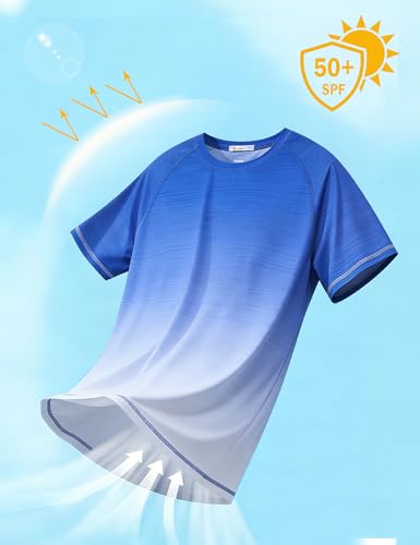 Image of ELETOP Men's Swim Shirts UPF 50+ Short Sleeve Rash Guard Sun Shirts for Beach Fishing