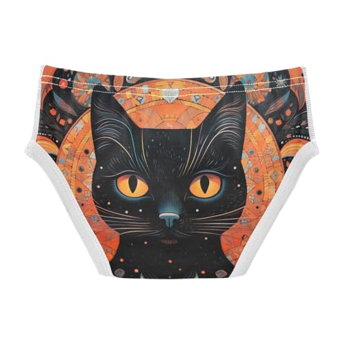ODAWA Black Cat Mandala Toddler Cotton Underwear, 2T Underwear2