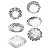 Gatuida 6 piezas Moldes para Tartaletas de Huevo Resistentes al Calor Acero Inoxidable Multiusos para Hornear y Gelatina Aptos para Reuniones y Cenas Familiares