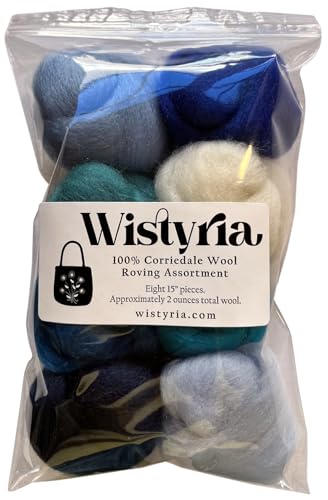 Wistyria Editions WR-908R Wool Roving, The Sea, 8-Pack
