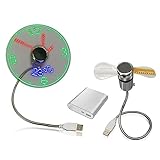 Generic Led Clock Fan with Temperature Desktop Flexible Cooling Fan for Desk Office - Image 2