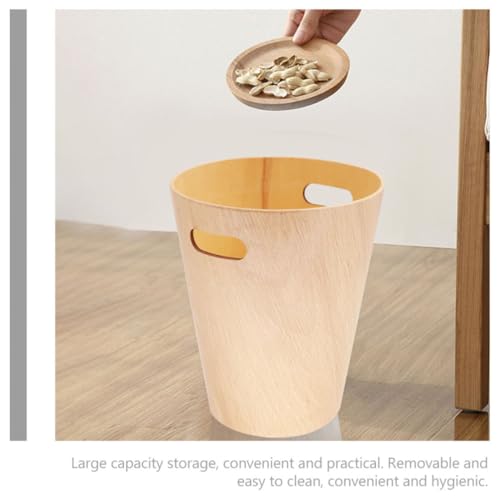 Corbeille à papier de table en bois naturel style japonais