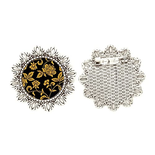 Broche de peonía de estilo chino de flor plateada ideal para vestidos de fiesta y solapas