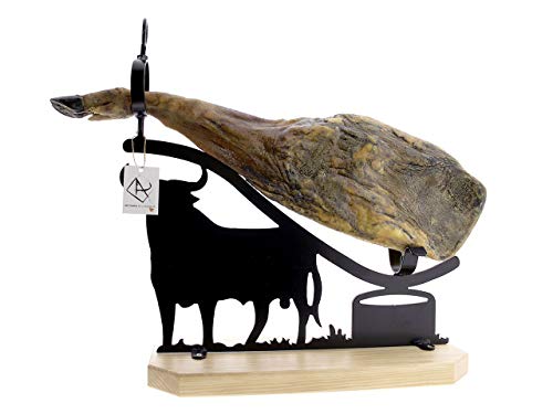 ARTESANÍA DE LA RAMBLA | Jamonero rústico | Jamonero Amazon | Jamonero de forja | Soporte jamonero | Jamonero Toro | 58x20x60 cm