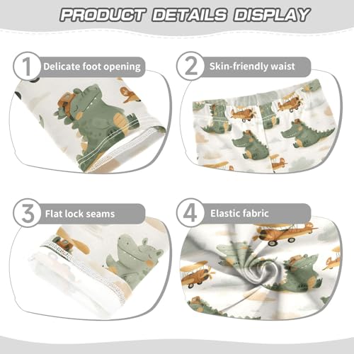 Alligator Airplane Cloud Girls Leggings Ultra Soft Compression Yoga Gym Pants for Kids 4-10T3