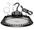 300W UFO LED High Bay Light 300W 5000K High Bay LED Shop Lights 45000LM 0-10V Dimmable 600W HID/HPS Replacement with 5' US Plug IP65 Hanging Hook UFO Lights for Shop Warehouse Garage Workshop