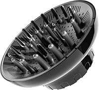 Diffusor Aufsatz Föhn, Diffuser Föhn, Universal Haar Diffusor Anpassungsfähig für Trockner mit Düse D = 3.5-6.6 cm für lockiges oder welliges Haar Styling Maximales Volumen ohne Frizz, Schwarz