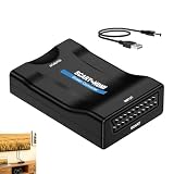 Vomtaric Adaptateur Scart Péritel vers HDMI, Convertisseur SCART vers HDMI 720p 1080p avec Câble USB, Boîtier Audio Vidéo PAL NTSC, pour TV Moniteur Projecteur PS3 DVD VHS Console Rétro Plug and Play