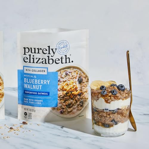 Image of Purely Elizabeth, Oat Blueberry Walnut Collagen Pouch, 8 Ounce