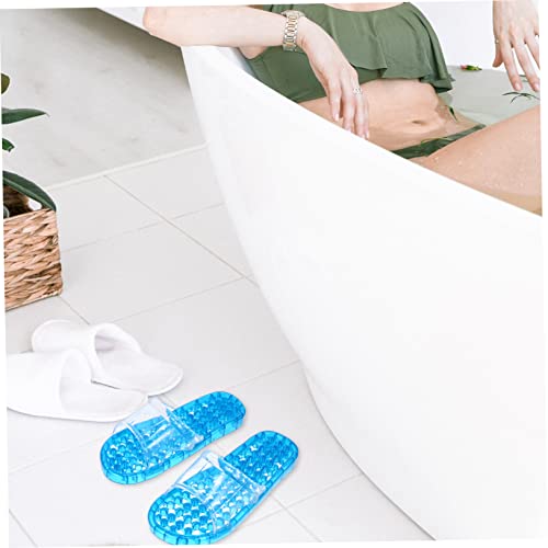 1Pair Crystal Massaging Hollowed Draining Slippers for Home Quick Drying Bathing Shower Footwear Comfortable Lightweight Design for Indoor and Outdoor Use Fits4