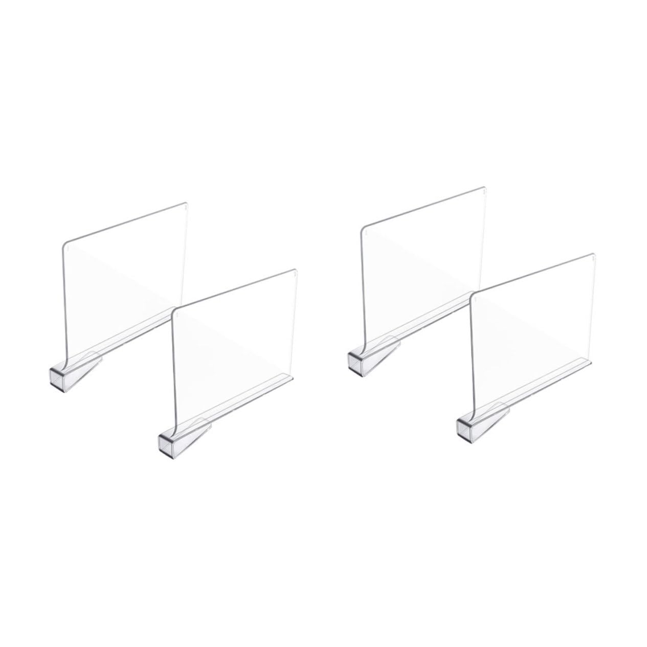 CHILDWEET 4Pcs Acrylic Shelf Dividers for Closet Organization Nail Dividers for Goods Rack Multi Use for Neat Storage Cabinets and Shelves