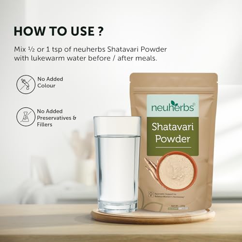 Image of Neuherbs Shatavari Powder - 100gm | Ayurvedic Support To Balance Women's Hormones | Herbal Supplement | Good For Healthy Digestion & Reproductive System